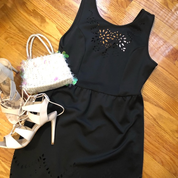 Dresses & Skirts - Black Eyelet Detail Dress